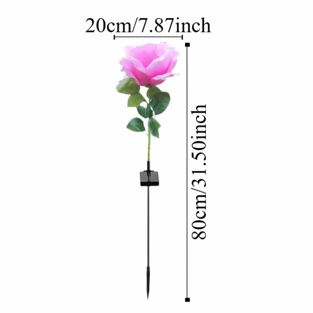 LED LED Solar Rose Lamp Rose Flower Waterproof Solar Lamp Rechargeable Warm Light Outdoor Solar Lights Outdoor Garden