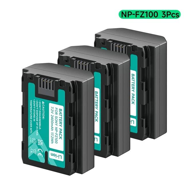 

PALO 3PCS NP-FZ100 NPFZ100 NP FZ100 NP FZ100 Акумулятор для Sony NP-FZ100, BC-QZ1, Sony a9, a7R III, a7 III, ILCE-9 чорний