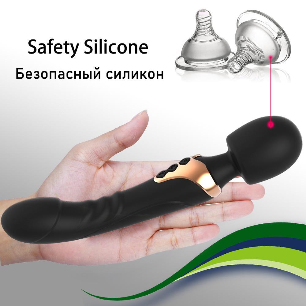 Vibratore Bacchetta AV in Silicone a Doppia Estremità 10 Modalità Stimolatore Clitorideo Massaggiatore Punto G Giocattolo Adulto Ricaricabile