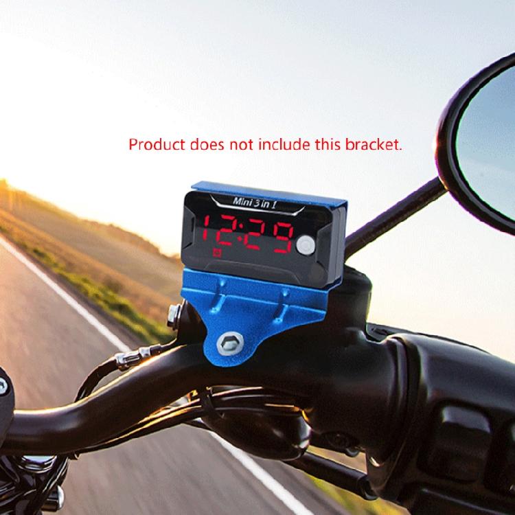 Digital Car Motorcycle Thermometer Voltmeter 3 In 1 Electronic Clock LED Watch