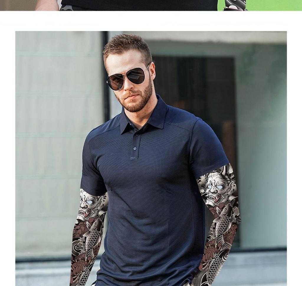 Men's Anti-UV Ice Silk Arm Sleeves: Driving, Cycling, Tattoo Protection