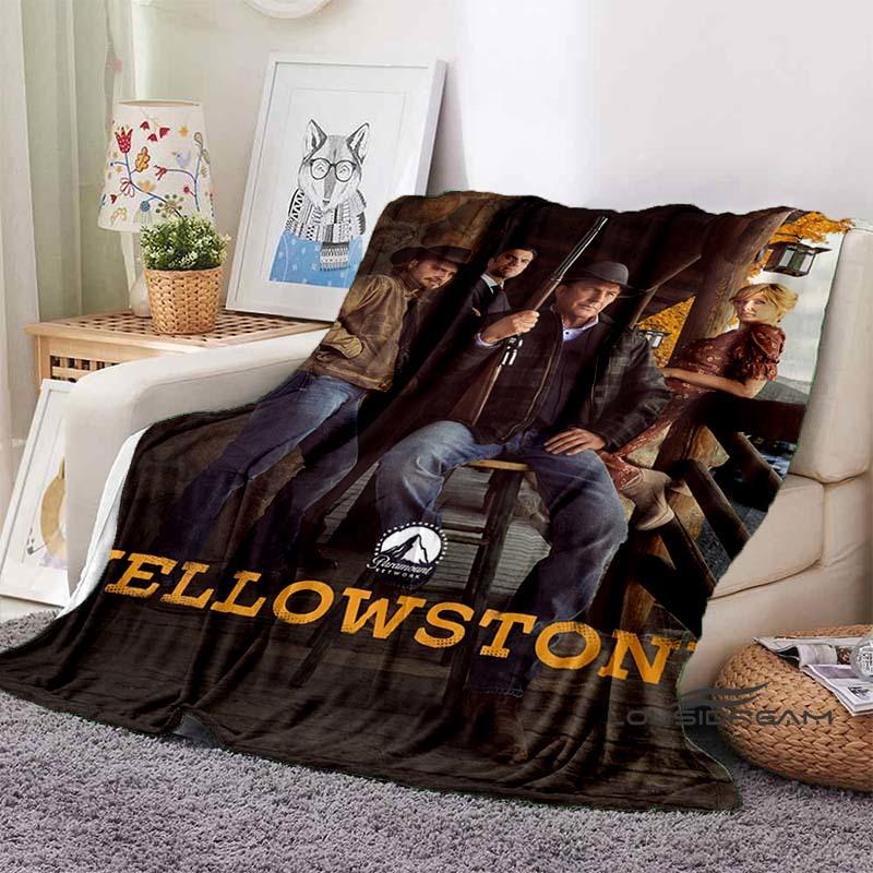 Personalisierbare 3D-gedruckte Yellowstone-Thermodecke, Geeignet für Wohnzimmer, Schlafzimmer, Bett, Sofa, Bürogeschenk, Flanelldecke