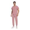 Soild Scrub Working Uniform Suit For Men's Cross V-Neck Short Sleeve Fun T-Shirts Workwear Tee With Pockets