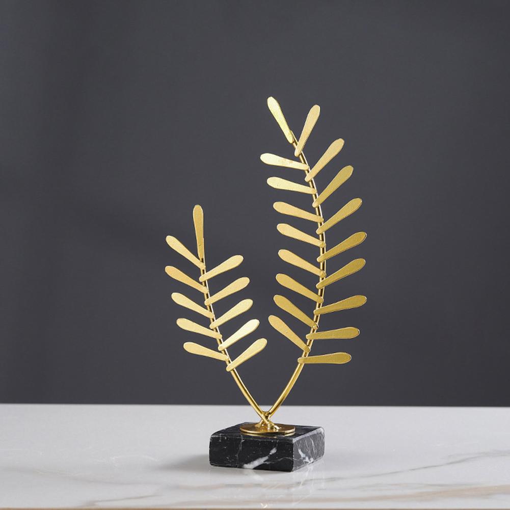 Leaf Sculpture Crafts Office Desktop Ornaments For Living Room Wine Cabinet Porch Home Decoration
