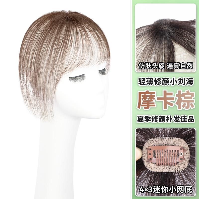 3D Bangs Wig for Women Natural Front Hair Ultra-Thin Air Bangs Summer Real Hair Top Piece Hairpiece Bangs Straight Style