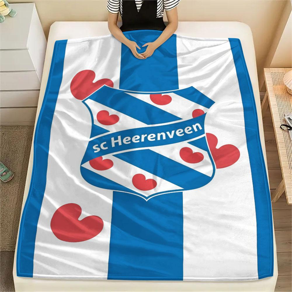 SC Heerenveen Printed Flannel Blanket, soft throw for bedroom sofa, washable, Christmas present, great gift.
