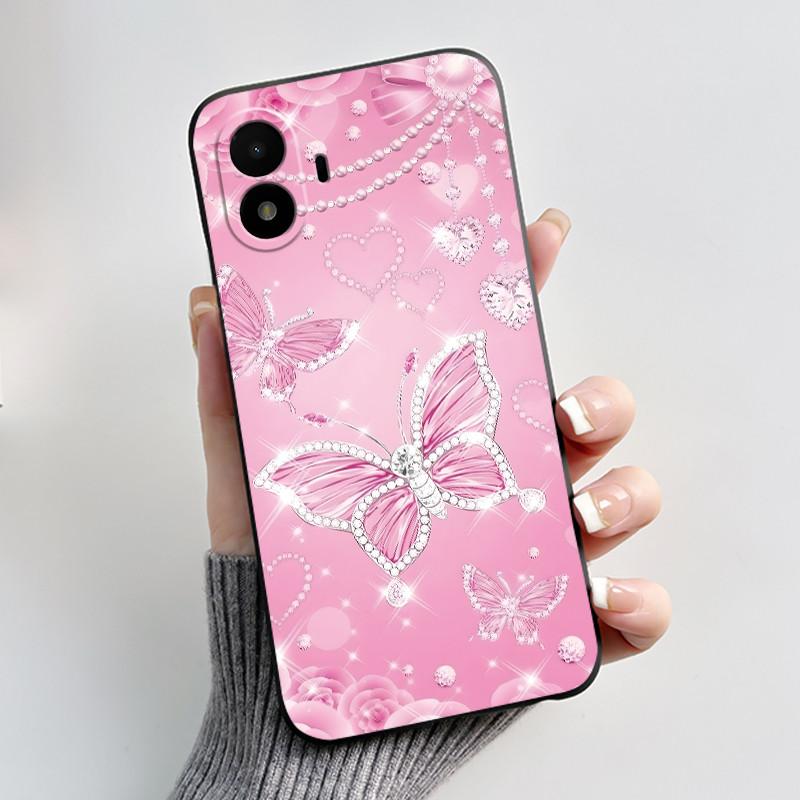 Husă de telefon imprimată pentru TCL K70 SE (T453D) Huse Capă Silicon Moale Negru Carcasă Flori Drăguțe Desene Animate Carcasă Coque
