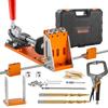 Pocket Hole Jig Kit, 34 Pcs Pocket Hole Jig System with 11" C-clamp, Fixture, Step Drills, Wrenches, Drill Stop Rings, Square Drive Bits, Toolbox, for