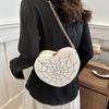 Yogodlns Fashion Spider Web Heart Shaped Shoulder Bag Women Chain Crossbody Bag Korean Personalized Mini Women's Handbag Lipstick Purse