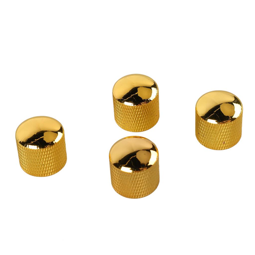 4 Pezzi Manopola per Chitarra Metallo Volume Tono Cupola Manopola di Controllo Set di Accessori per Strumenti Musicali GD103 Oro