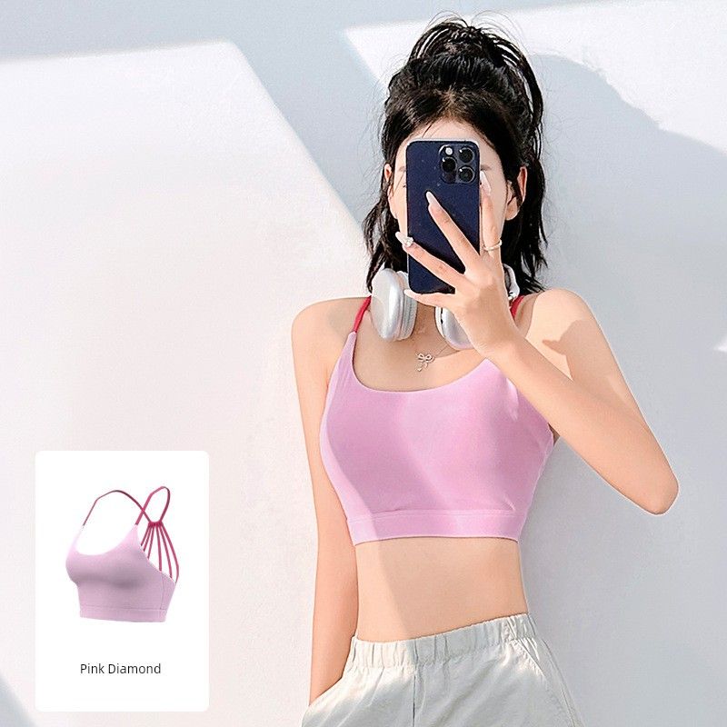 

Yoga Jacket Women 2025 New Arrival Fashion Sports Running Shockproof Breathable Quick-Drying Conservative One-Piece Workout Beauty Back Pink Diamond M [Suggested 47.50 kg-55.00 kg]]