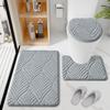 3PCS/set Soft Cotton Jacquard Doormat Bathroom Anti Slip Set Absorbent Foot Mat for Entrance and Toilet Door