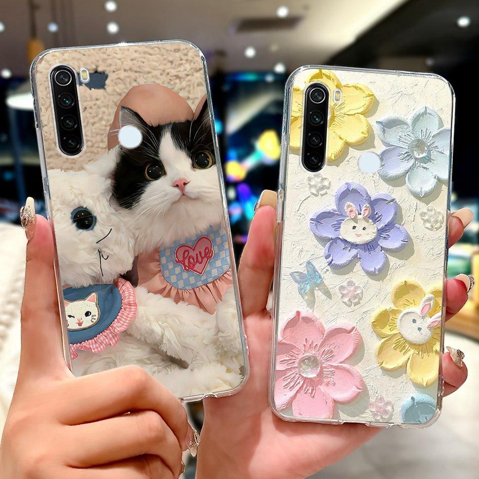 6,3" Silikonowe Etui Dla Xiaomi Redmi Note 8 Miękkie TPU Z Uroczy Wzorem Pokrowiec Etui Dla Redmi Note 8 Note8 Ochronna Obudowa Zderzak