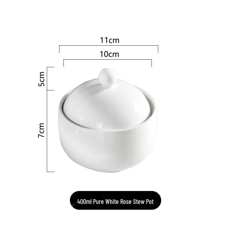 Lilang Gold Rim Ceramic Double Boiler Stew Pot