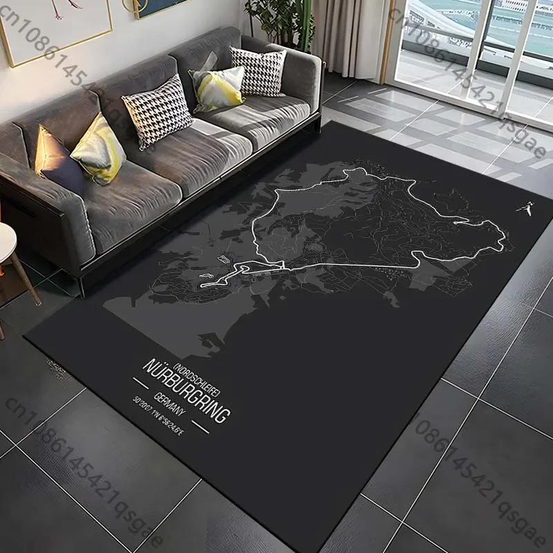 Nürburgring F1 Track Rug Bedroom & Living Room Carpet, Creative Door Mat & Home Decor Area Rug