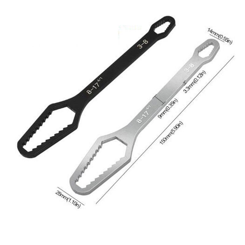 Multifunctional Wrench Self Adjustable Wrench Double Ended Wrench for 6-25mm/3-17mm Nut Repair Tool 150mm/250mm