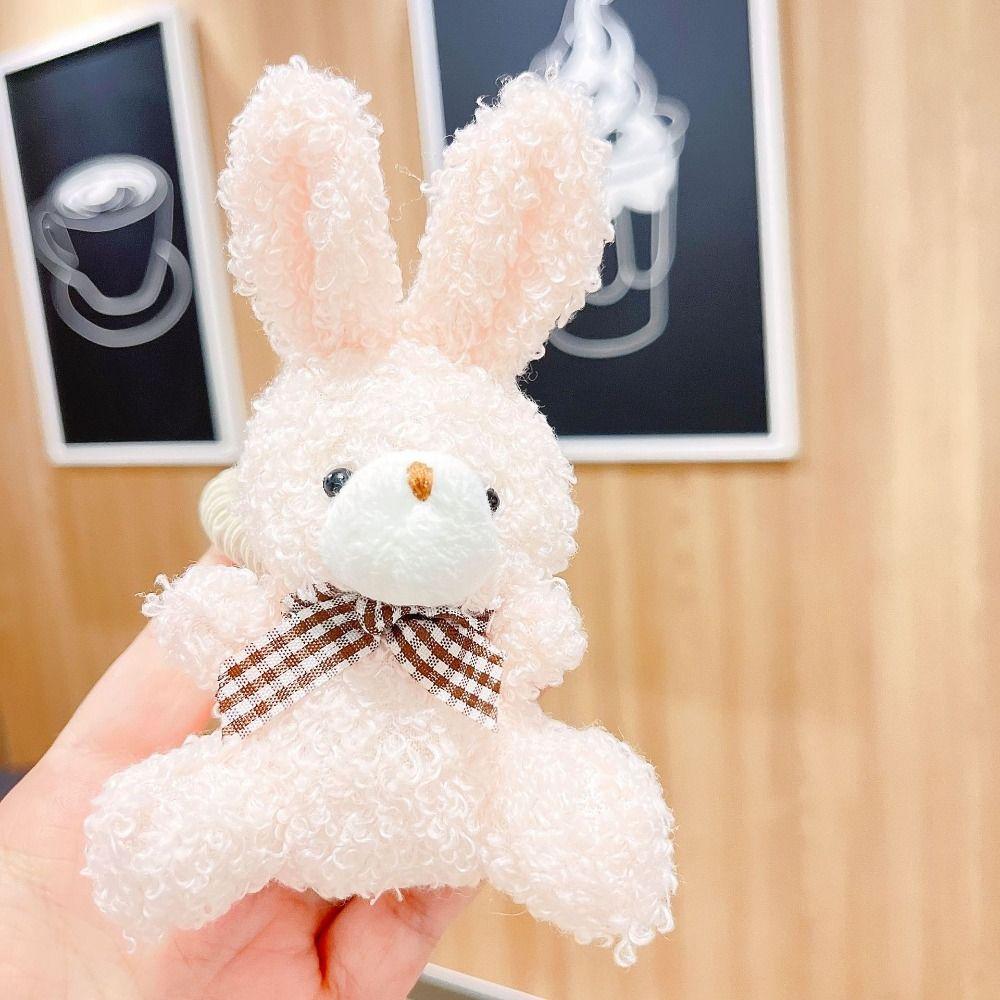 

Bow Rabbit Hair Ring Cotton Punching Plush Rubber Band Cute Cute Doll Bear Hair Rope Daily