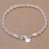 Yihua 4MM Silver Twisted Rope Bracelet - Trendy 925 Plated Jewelry