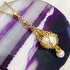 Natural Crystal Holder Necklace Colorful Stone Mesh Pocket Pendant Choker Adjustable Chain Neckchains for Women Girl