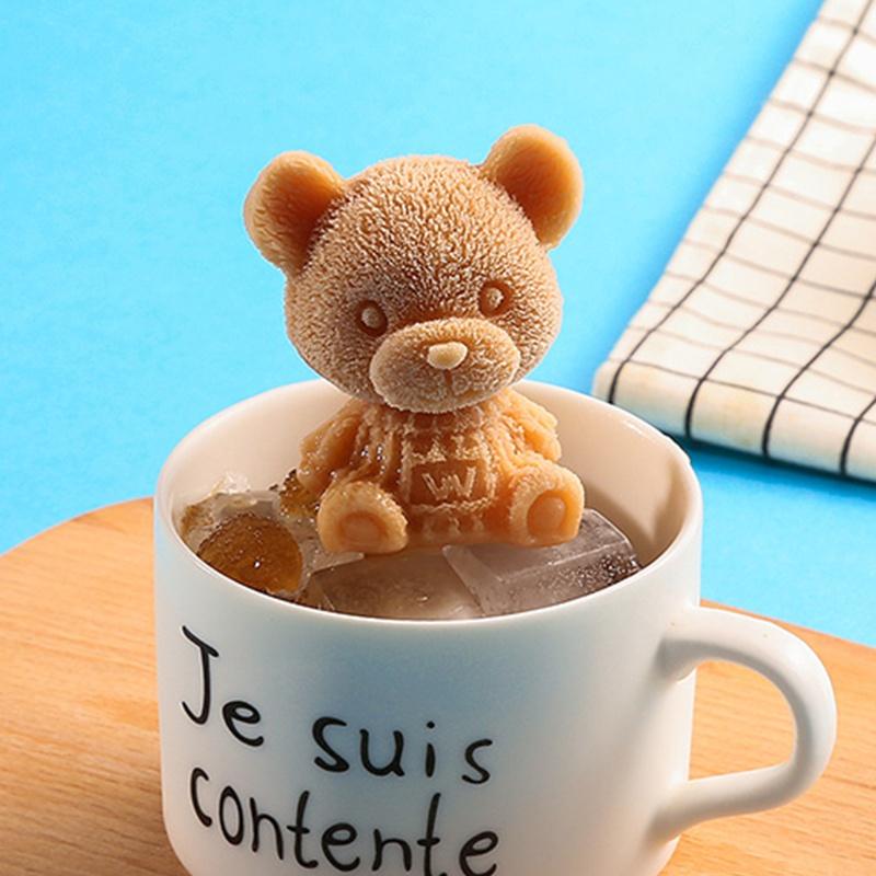 Little Bear Ice Mold Food Grade Silicone Ice Box Household Cartoon Model Coffee Ice Film Bear Ice Cream Mold
