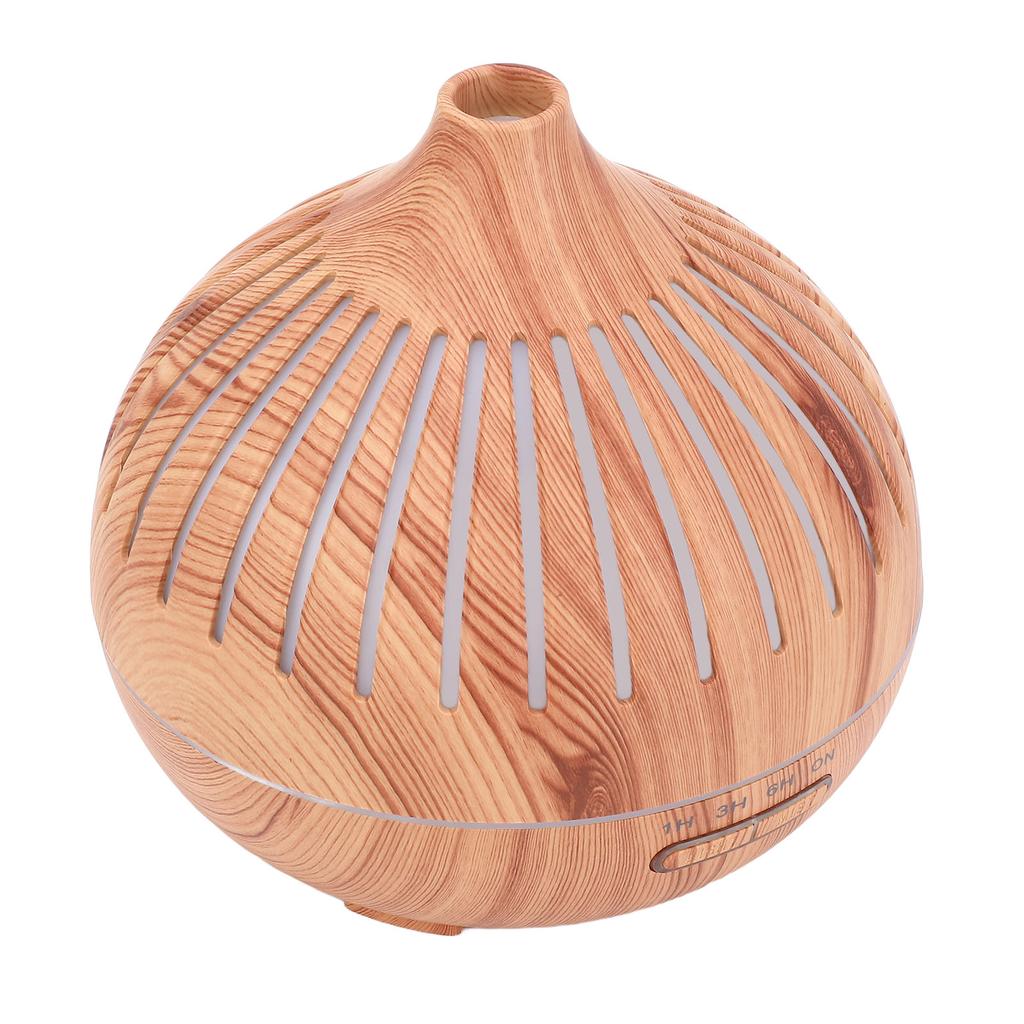 Essential Oil Diffuser Humidifier with Colorful Lights Wood Grain Quiet Remote Control Auto Shut