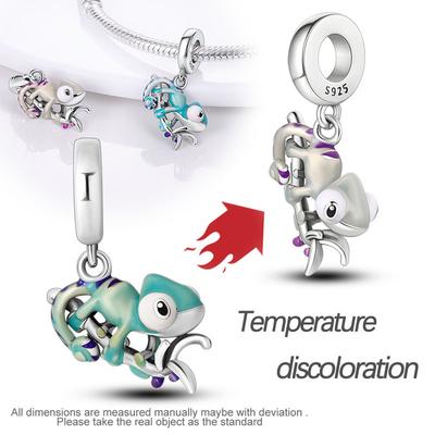 Charms Bead Copper Temperature-Chameleon Dangle Fit Bangle Bracelet Necklace Diy Jewelry