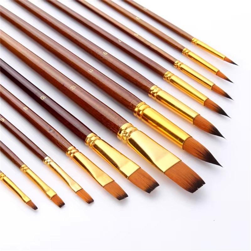 12 Pcs Painting Brushes Set Watercolor Brushes Drawing and Art Supplies for Kids