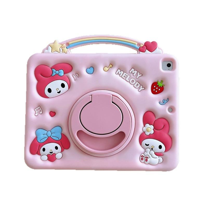 מארז סיליקון ידני Melody לאייפד אייר פרו 11 אינץ', סגנון מצויר, כיסוי עמיד בפני זעזועים, עם אפשרות לרצועה