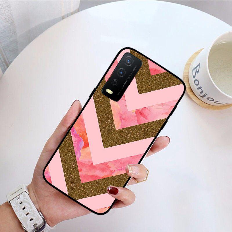 Fashion Geometric Splice Pattern Marble Phone Cover For Vivo Y31 Y30 Y33S Y11S Y12S Y17 Y20 Y21S Y1S Y53S Y15 Y19 Y91C V23 Cases