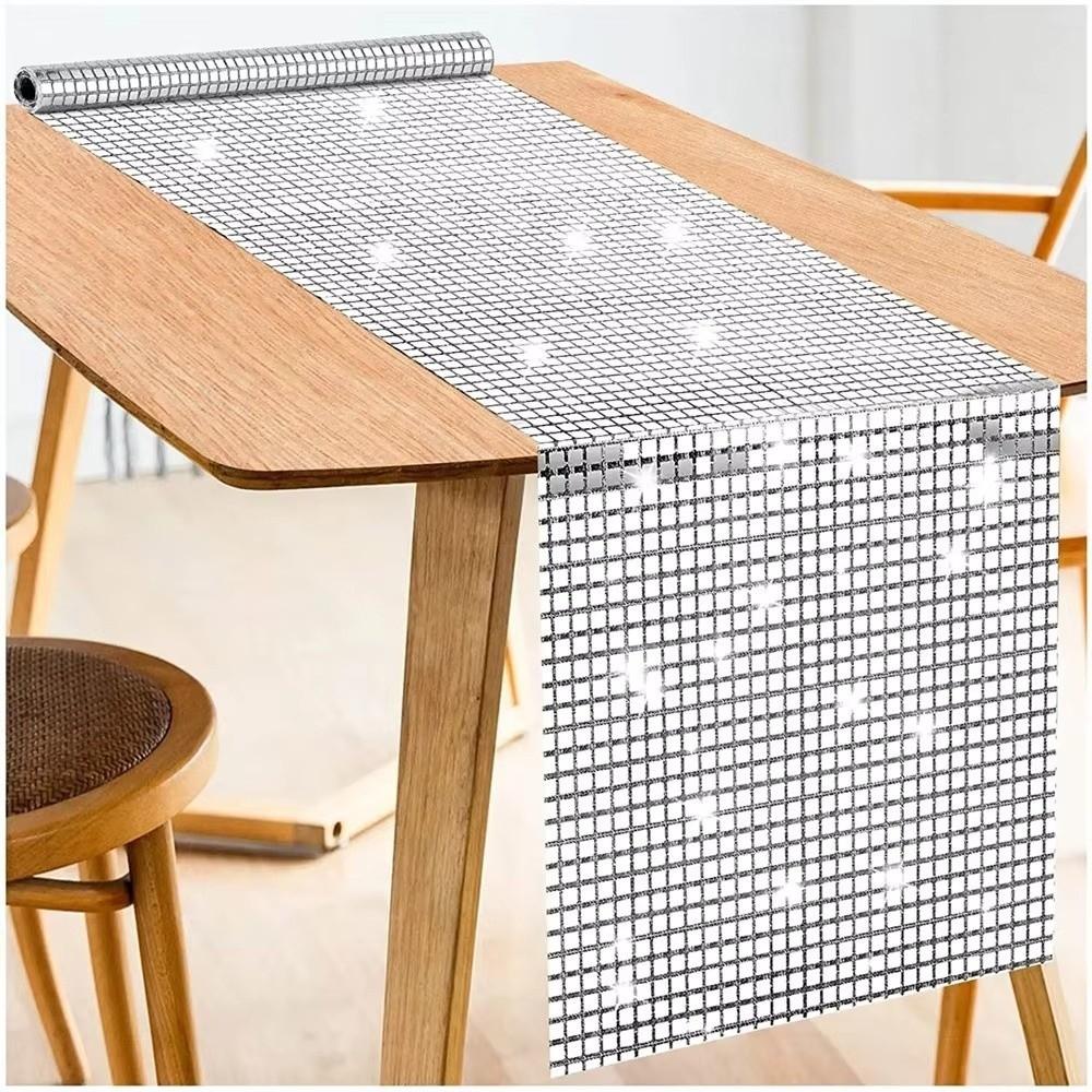 30*120cm Table Cover Mirror Glitter Sequin Tablecloth Dining Table Decoration Festival Supplies