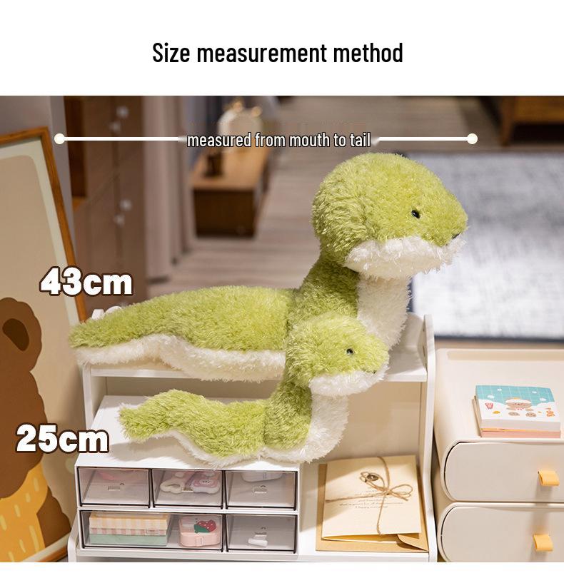 JC Style Cute Plush Green Snake Doll with Curly Hair Texture - Perfect Gift for Girls & Children's Birthdays
