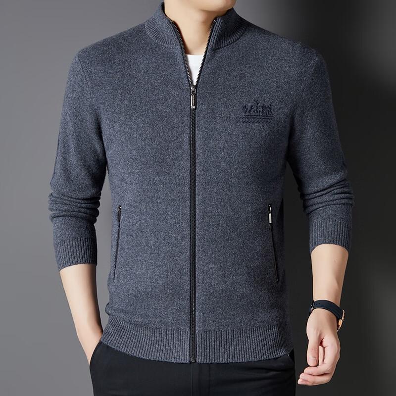 Men's 100% Pure Wool Zipper Cardigan Jacket