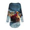 Tee Shirts For Women Casual Round Neck Long Sleeve Shirts Christmas Printing Top Pullover
