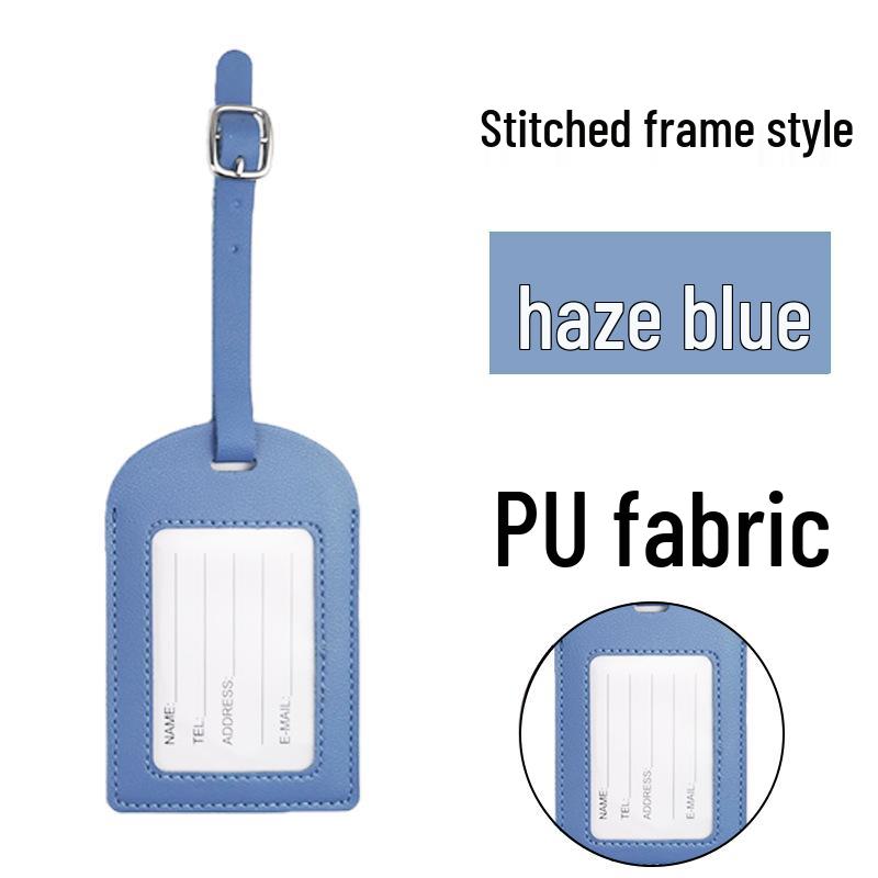 Available: Thickened PU Leather Luggage Tag - Horizontal/Vertical Flap with Pocket and Buckle, Includes Signature Paper.