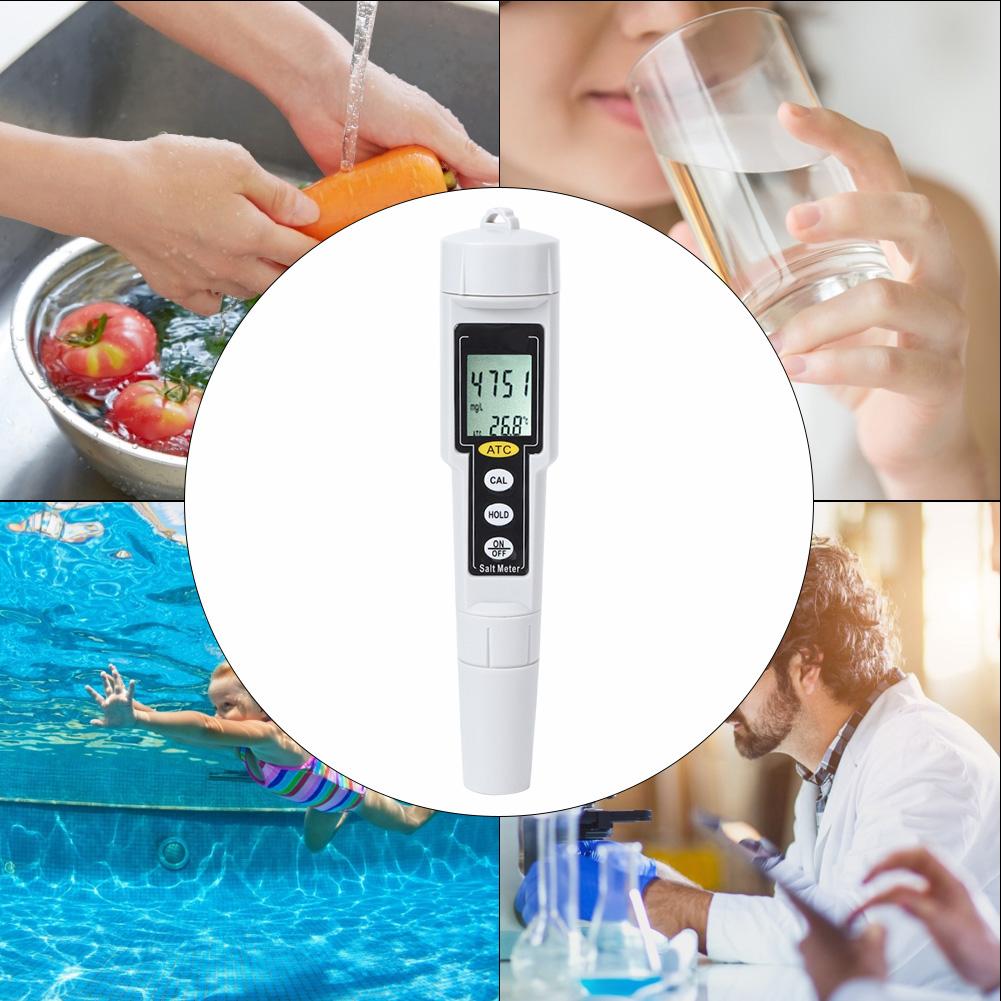 CT3081 Portable Digital Salinometer Salinity Temperature Humidity Tester Meter for Salt Water Pool