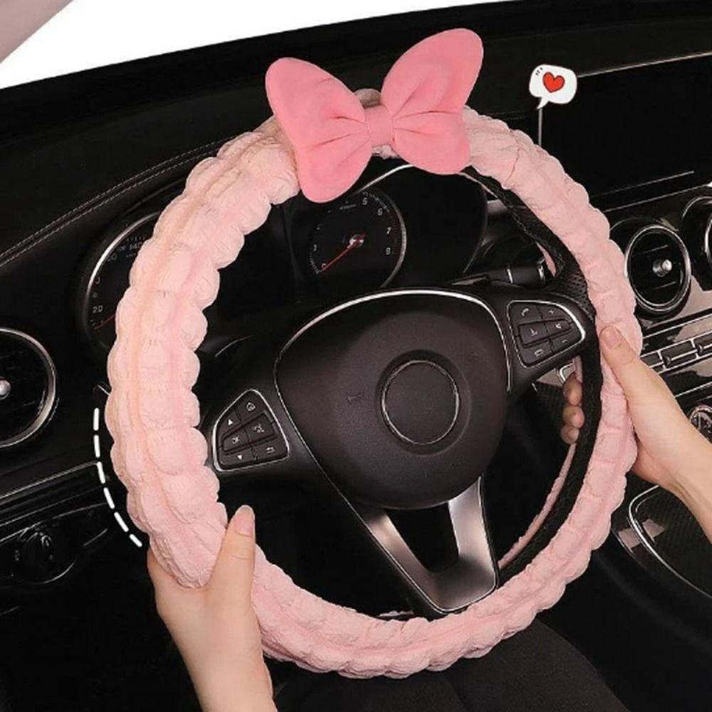 Anti-slip Car Steering Wheel Cover Inner Ring Steering Wheel Sleeve  Women