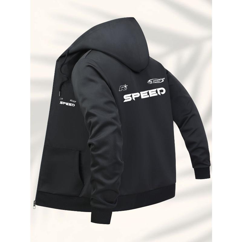 Polyester Men s Warm Hooded Windbreaker Thickened Polyester Lining Windproof Relaxed Fit Winter Outdoor Hiking Coat S