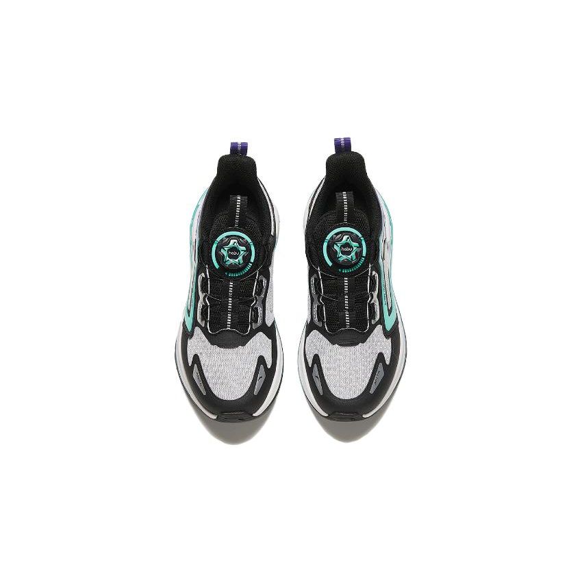 Anta Kids Versatile Casual Lightweight Comfortable Shock Absorbing Durable Low Top Running Shoes Kids sneaker Silver Black Green 312415532-1