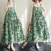 2025 Summer Sleeveless Cotton Linen Patchwork Maxi Dress