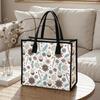 Christmas Pattern Tote Bag Portable Large Capacity Casual Handbag for Daily Use