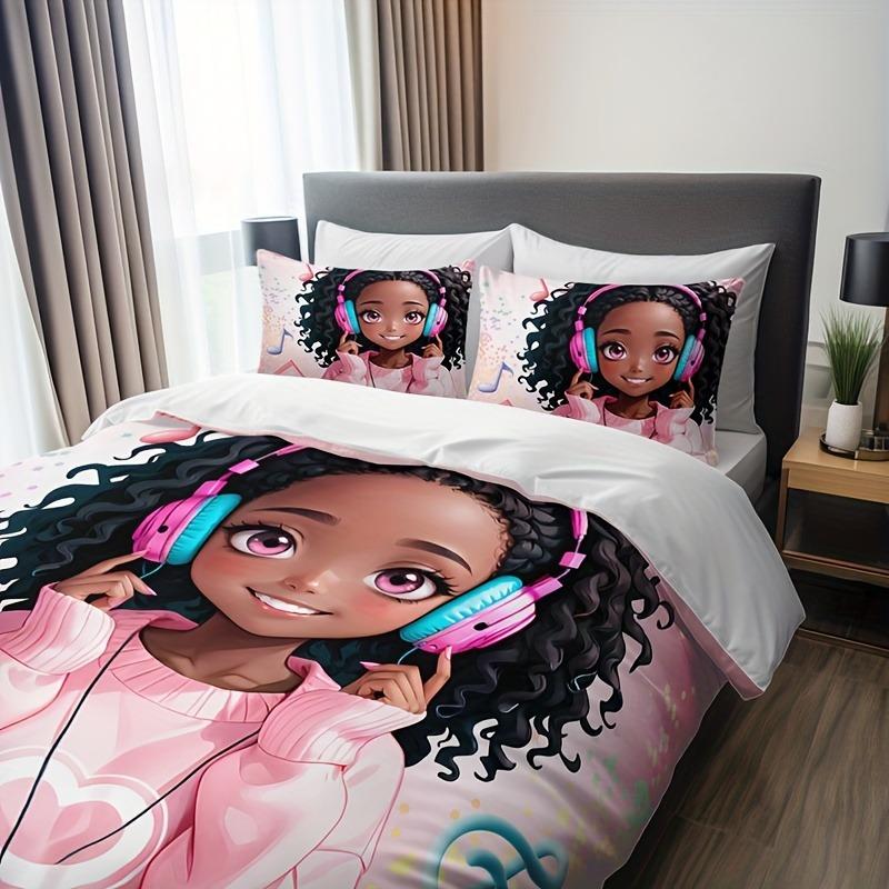 Princess Duvet Cover Set Comforter Bedding 3D Children'S Bedding Set 3-Piece 1 Quilt Cover King Size