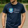 Maglietta Grafica in Cotone Retrò Vintage Logo The University Of Sheffield Unisex Manica Corta Tee per Laureati Alumni Vacanze