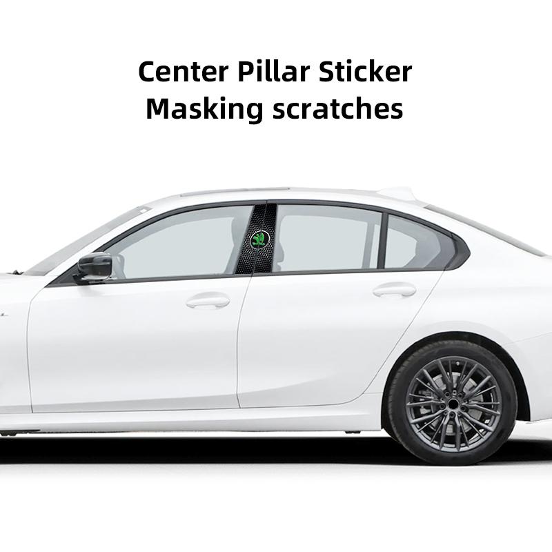 BAUO3 2Pcs Car Center Pillar Sticker Auto B Pillars Protective Film For Skoda Kamiq Kodiaq Karoq Yeti Octavia Fabia Rapid Vrs Superb