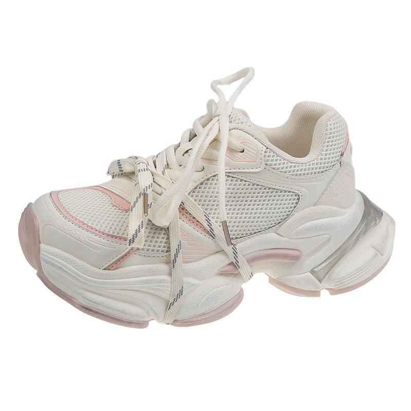 Thick-soled Heightening Dad Shoes Women's Autumn New Thin Mesh Breathable Casual Sports