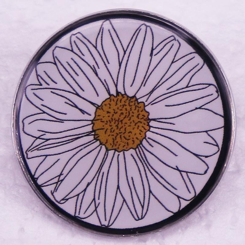 Аксессуар Брошь Цветок Ромашки серебряный