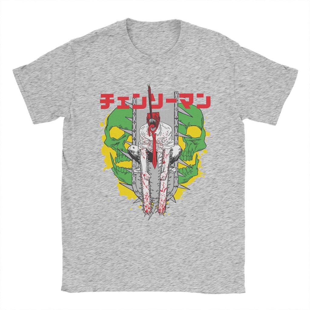 Funny Denji Anime Cartoon Manga T-Shirt Men Cotton Short Sleeve Chainsaw Man O-neck Summer TopsTops