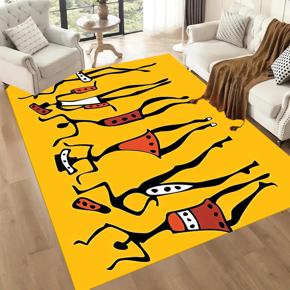 African Dance Celebration Floor Mats for Living Room, Bedroom and Room Decoration Are Suitable for Gifts.