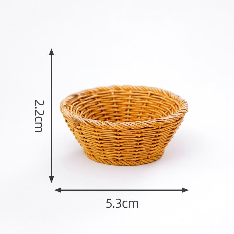 Dollhouse Simulated Rattan Basket Diy Decorative Accessories Mini Storage Box Small Ornaments