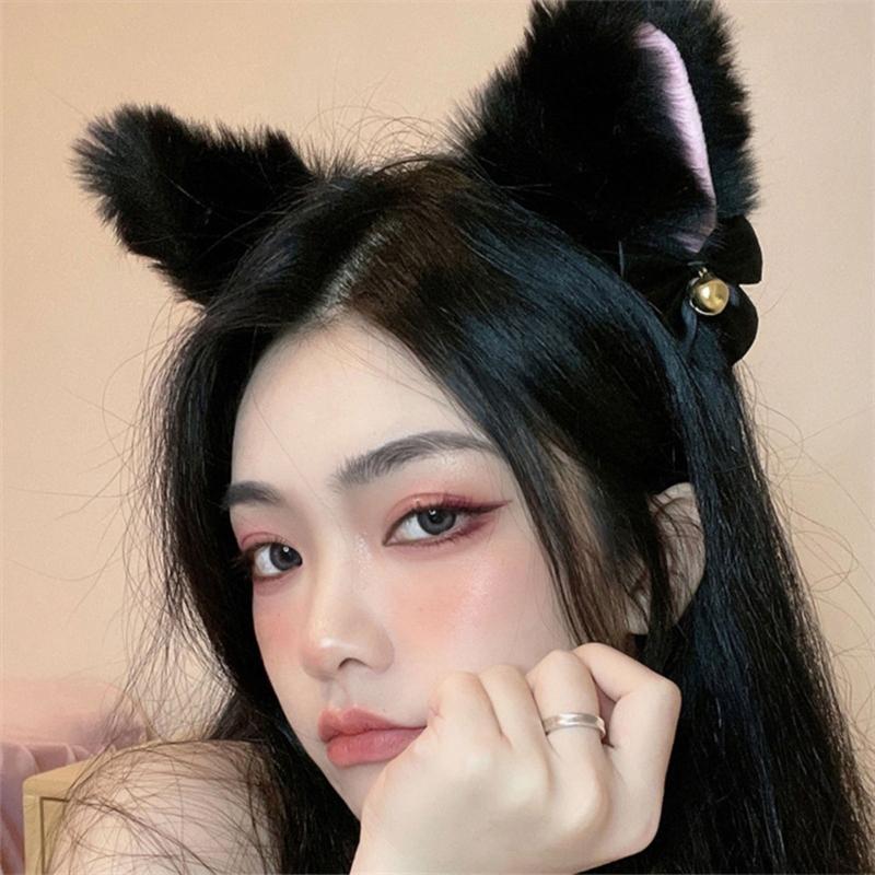 Animal Fox Cats Dog Ears Shape Headband and Choker Halloween Cosplay Costume Party Accessories for Adult and Children