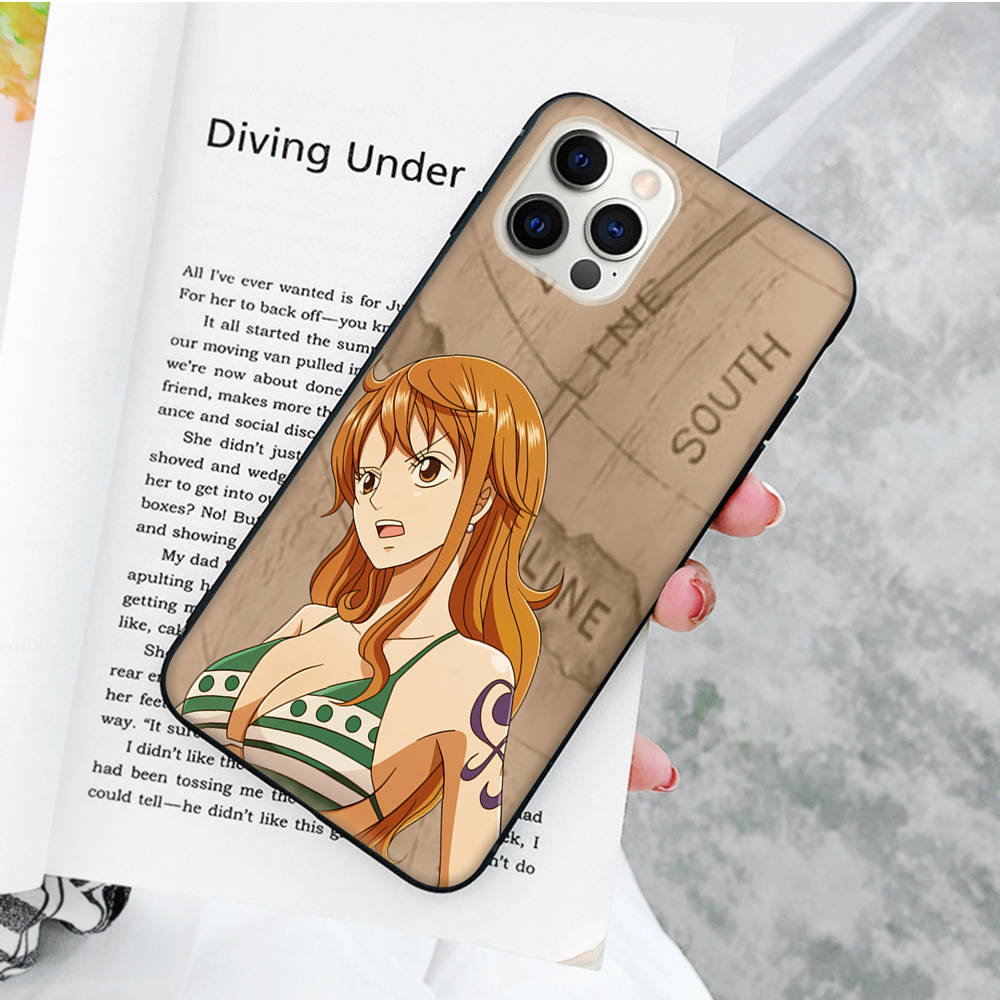 JW77 One Piece Nami Robin Black Soft Case for OPPO Reno 8 6 5 4 Pro Plus Find X3 A17 A3 A31 A38 A40 A53 A54 A55 A74 A76 A78 A77 A80 A94 A95 A96 Lite